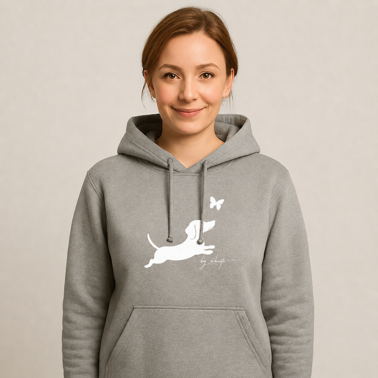 Dackelhoodie „Schnumetterling“, Ansicht 3